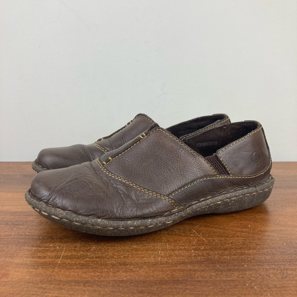 Born Shoes Casual Loafers Brown Leather Slip-On D51106 Women's Size 8M EU 39.